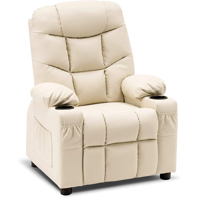 Goggans Kids Recliner with Anti-Tilt, Cup Holder by Isabelle & Max