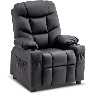 Goggans Kids Recliner with Anti-Tilt, Cup Holder by Isabelle & Max