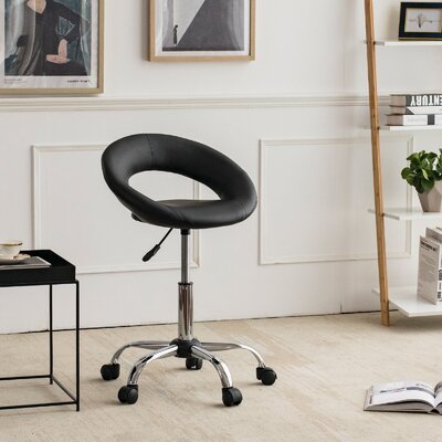 Pu Leather Rolling Height Adjustable Lab Stool by Ivy Bronx