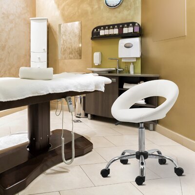 Pu Leather Rolling Height Adjustable Lab Stool by Ivy Bronx