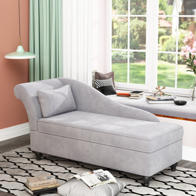 Schaefer Left Rolled Arm Chaise Lounge with Storage by Canora Grey
