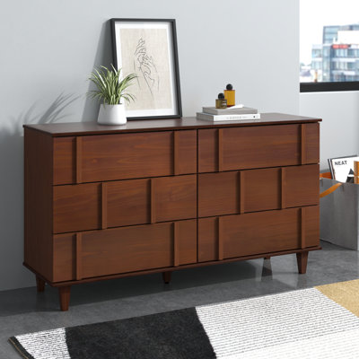 Aleyana Solid Wood 6-Drawer Double Dresser by Lark Manor