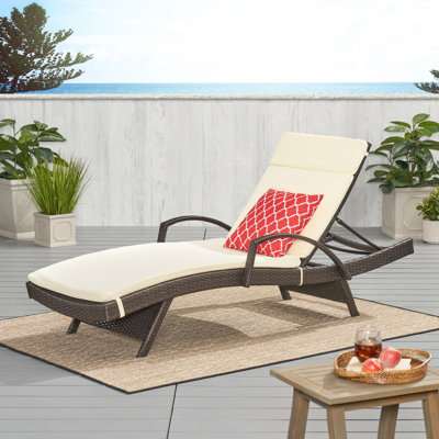 Billur 79.5" Long Reclining Single Chaise with Cushions