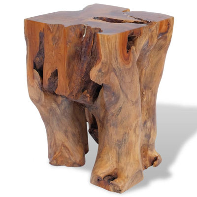 Bogner vidaXL Solid Teak Wood Stool, Versatile Footrest/Side Table, 11.8" x 11.8" x 15.7" Brown by World Menagerie