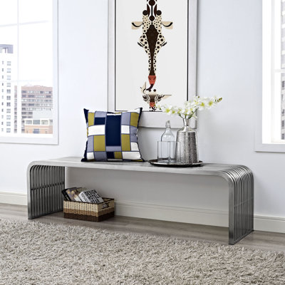Modway Pipe Stainless Steel Bench by Modway