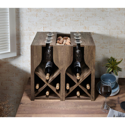Dangerfield 8 Bottle Wall Mounted Wine Bottle & Glass Rack by George Oliver