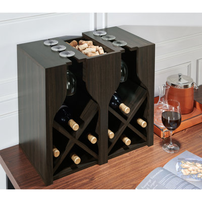 Dangerfield 8 Bottle Wall Mounted Wine Bottle & Glass Rack by George Oliver