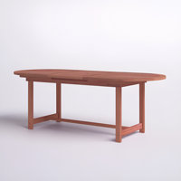 Alyisa Outdoor Patio FSC Wood Extendable Oval Dining Table by Lark Manor