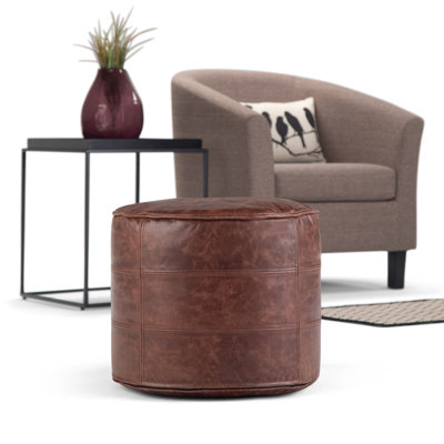 Connor 18"W Round Pouf by Simpli Home
