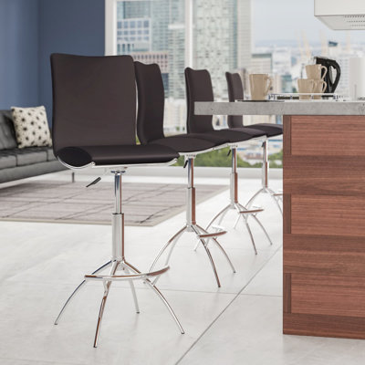 Demorest Adjustable Height Swivel Bar Stool by Wade Logan