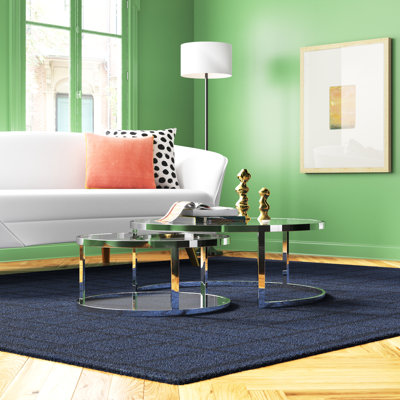 Keokee Contemporary 2-In-1 Nesting Cocktail Table Set by Everly Quinn