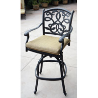 Byrge Patio Bar Stool with Cushion by Lark Manor