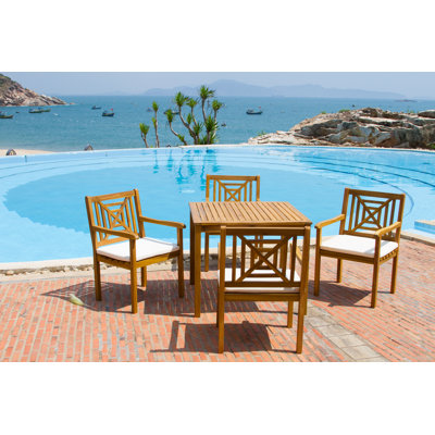 Radnor Square 4 - Person 35.43" Long Dining Set with Cushions by Red Barrel Studio