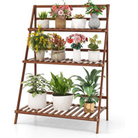 Lombardo Outdoor 3 Tiers Bamboo Plant Stand by Arlmont & Co.