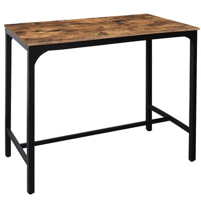 Grimmett Bar Height Dining Table, Metal Base Dining Table, Bar Table, Pub Table, Narrow Rectangular Bar Table by 17 Stories