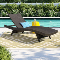 Billur Reclining Chaise Lounge ncludes one (1) lounge chair Low to ground, perfect for relaxing poolside Comfortable lounge with adjustable angle back