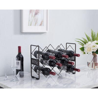 Sigmon Countertop Tabletop Wine Rack, Wine Bottle Storage Holder Stand for Home Kitchen & Bar