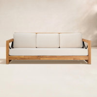 Vella 83.5" Wide Teak Patio Sofa with Cushions by Joss & Main