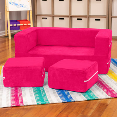 Altermease Zipline Modular Kids Loveseat & Ottomans/Fold Out Lounger by Isabelle & Max