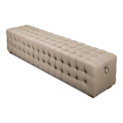 Berrian Long Tufted Upholstered Bench by Canora Grey