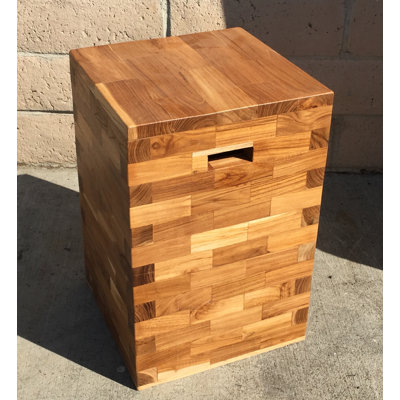 Lisnagarvey Teak Accent Stool by World Menagerie