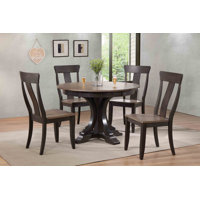 Fretwell 5 - Piece Round Extendable Solid Wood Dining Set by Alcott Hill