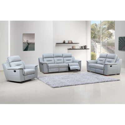 Annahi 3 Piece Faux Leather Reclining Living Room Set