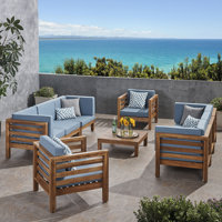 Maher Outdoor 9 Piece Deep Seating Group with Cushions by Beachcrest Home