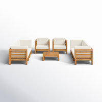 Maher Outdoor 9 Piece Deep Seating Group with Cushions by Beachcrest Home