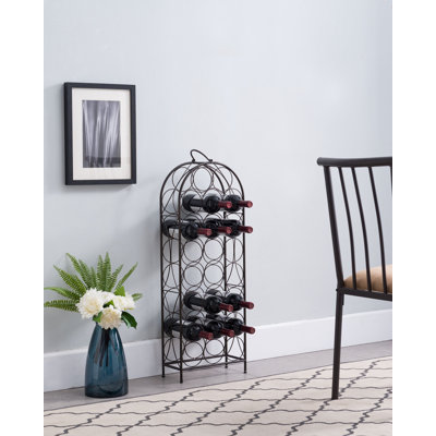 Sikorski 23 Bottles Freestanding Floor Metal Wine Rack Stand - Liquor Bottle Holder Stand