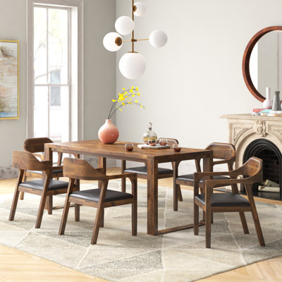 Aybri 7 Piece Drop Leaf Solid Wood Dining Set by Wade Logan