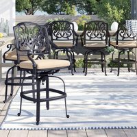 Lebanon Swivel 26" Patio Bar Stool with Cushion