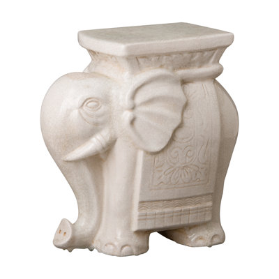 Bromwich Elephant Crackle Garden Stool by World Menagerie