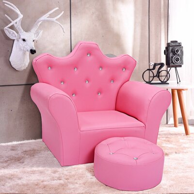 Cusick Kids Club and Ottoman by Zoomie Kids