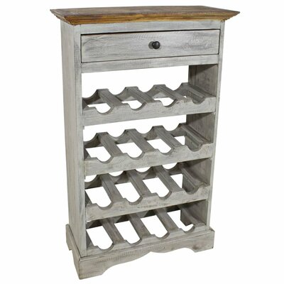 Wine Rack Solid Reclaimed Wood 21.7" x 9.1" x 33.5" by August Grove