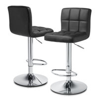 Marte Faux Leather Swivel Bar Stools, Adjustable Counter Height Barstools with Backrest and Footrest by Orren Ellis