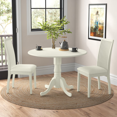 Heins Drop Leaf Solid Wood Rubberwood Dining Set by Alcott Hill