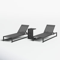 Gallatin Reclining Chaise Lounge with Table by AllModern