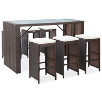 Rectangular 6 - Person Bar Height Dining Set with Cushions