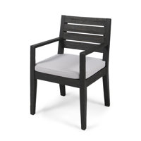 Brynlee Acacia Patio Dining Armchair with Cushion by Dovecove