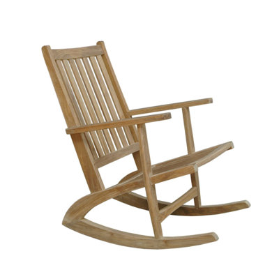 Bollman Teak Rocking Armchair Chair by Foundry Select