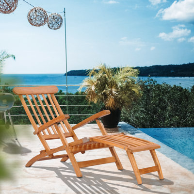 Boalt Teak Chaise Lounge by Breakwater Bay
