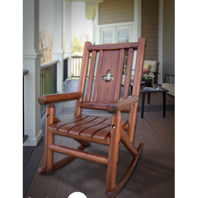 Albrecht Fleur de Lis Porch Rocking Chair by Millwood Pines
