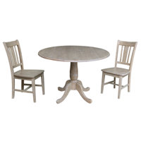 Deilyn Round Top Pedestal Extending 3 Piece Drop Leaf Solid Wood Dining Set by August Grove