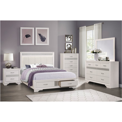 Omak Leather Storage Platform Bed King 6 Piece: Bed, Dresser, Mirror, 2 Nightstands, Chest by Hokku Designs