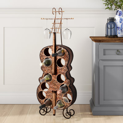 Follansbee 12 Bottle Floor Wine Bottle and Glass Rack by Darby Home Co