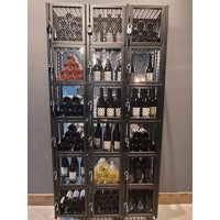 Honya Floor Wine Bottle Rack in Matte Black by Rebrilliant