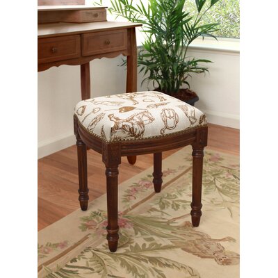 Kempf Linen Upholstered Vanity Stool by Charlton Home