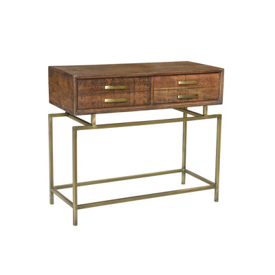 Demethra Solid Wood Console Table by Everly Quinn