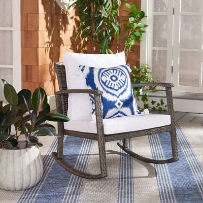 Outdoor Cummington Rocking Wicker/Rattan Chair with Cushions by Lark Manor